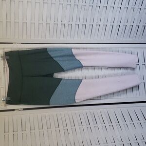 Outdoors Voices tricolor block woman yoga gym leggings size S